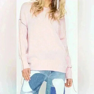 NWT Free People Sandrine Rose Bubble Sweater ~ Powder ~ S (oversized)